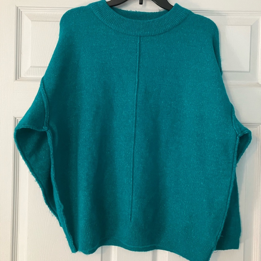 Zenana Turquoise Crew Neck Sweater